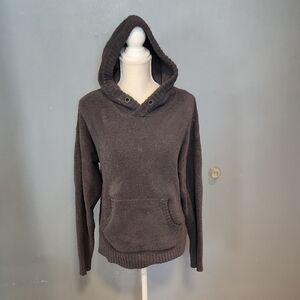 Ugg Gray Sherpa/fleece Slouchy Chunky Oversized Hooded Sweater Sweatshirt
